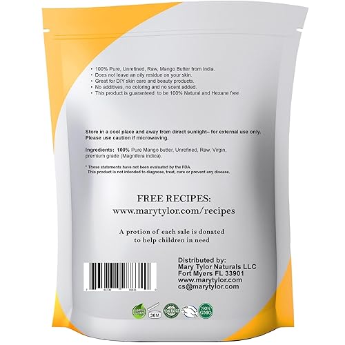 Miniatura 8 de Mary Tylor Naturals Manteca de karité orgánica de 2 libras  Certificado USDA cruda, sin refinar, marfil de Ghana África  Increíble nutrición para la