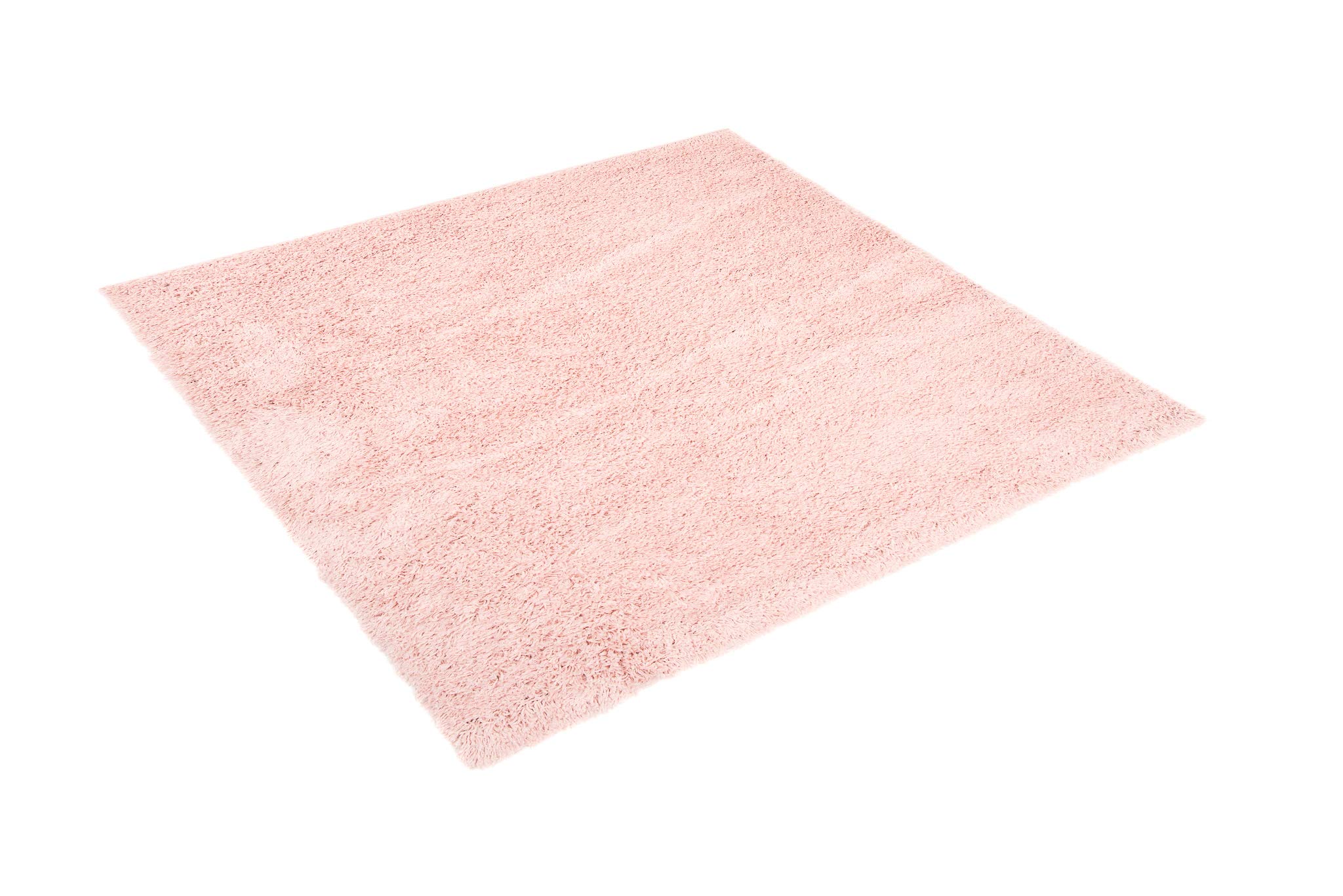 TAPISO Essence Carré Tapis Shaggy Poils Longs Moderne Rose Uni Tapis Salon Chambre Adulte Enfant Descente de Lit Moelleux Super Soft Epais Oeko-TEX 200 x 200 cm