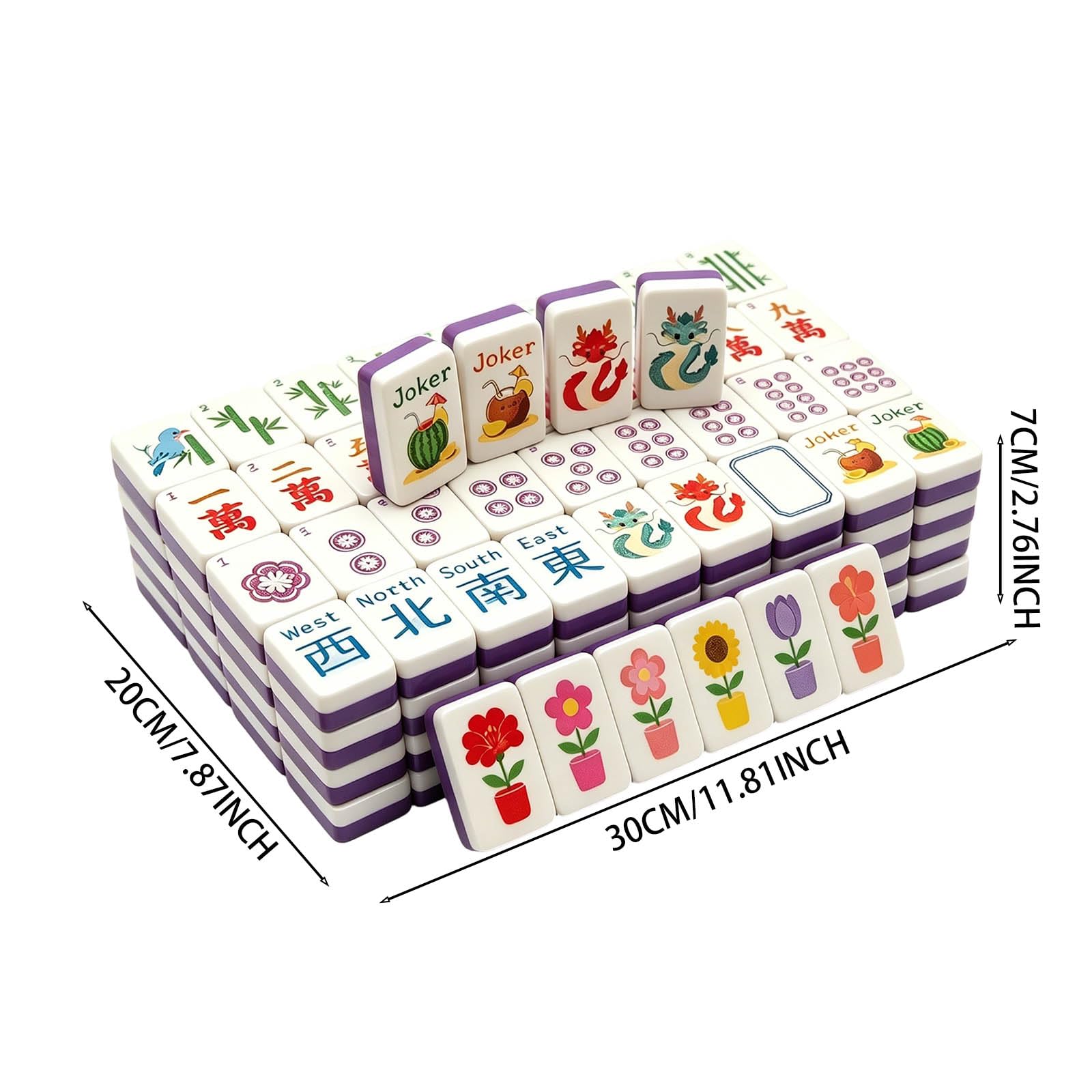 Generisch Mahjong galleggiante, gioco da tavolo tradizionale cinese, con sacchetto e dadi, per giochi d'acqua e spiaggia estiva (B)