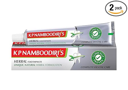 K.P. NAMBOODIRI S Herbal Toothpaste 150g -(Strong Teeth, Healthy gum, Fights plaque formation, Fights tooth decay, Reduces bad breath, Fights tooth ache) Pack of 2