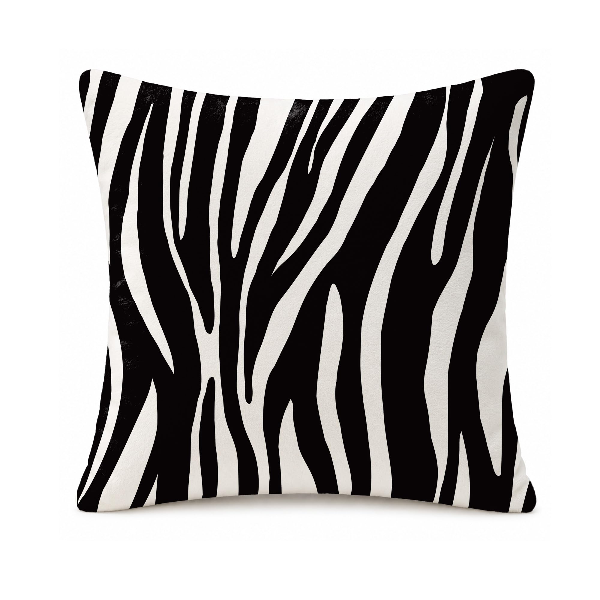 LASLEN 1 Pack Black White Zebra Print Cushion Covers 45 x 45 cm,Decorative Pillowcase with Hidden Zipper,Skin-Friendly Household Bedroom Throw Pillow Covers