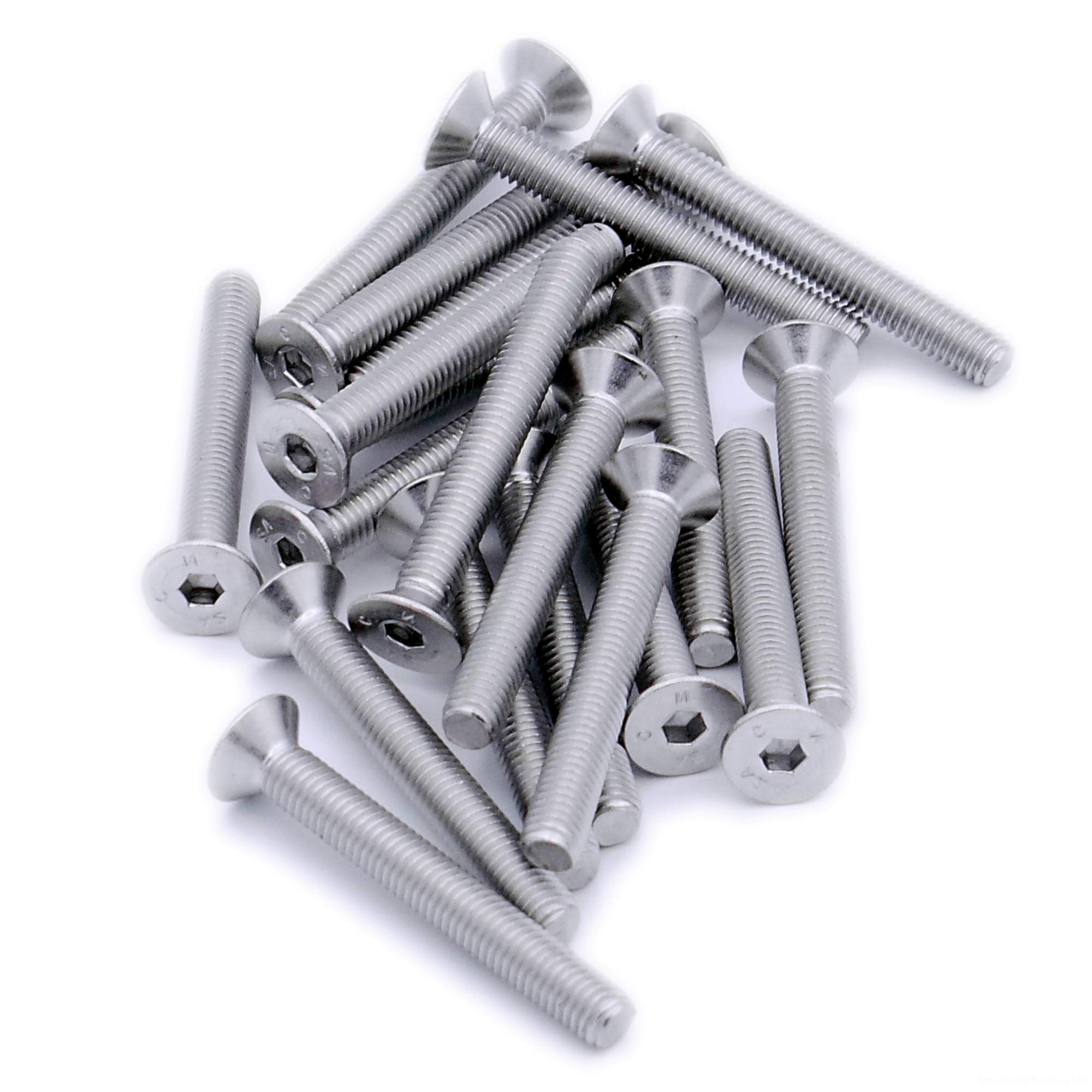 Singularity Supplies Silver M3 (3Mm X 20Mm) Hex Socket Countersunk Machine Screw (Bolt) - Stainless Steel (A2) (Pack Of 20)