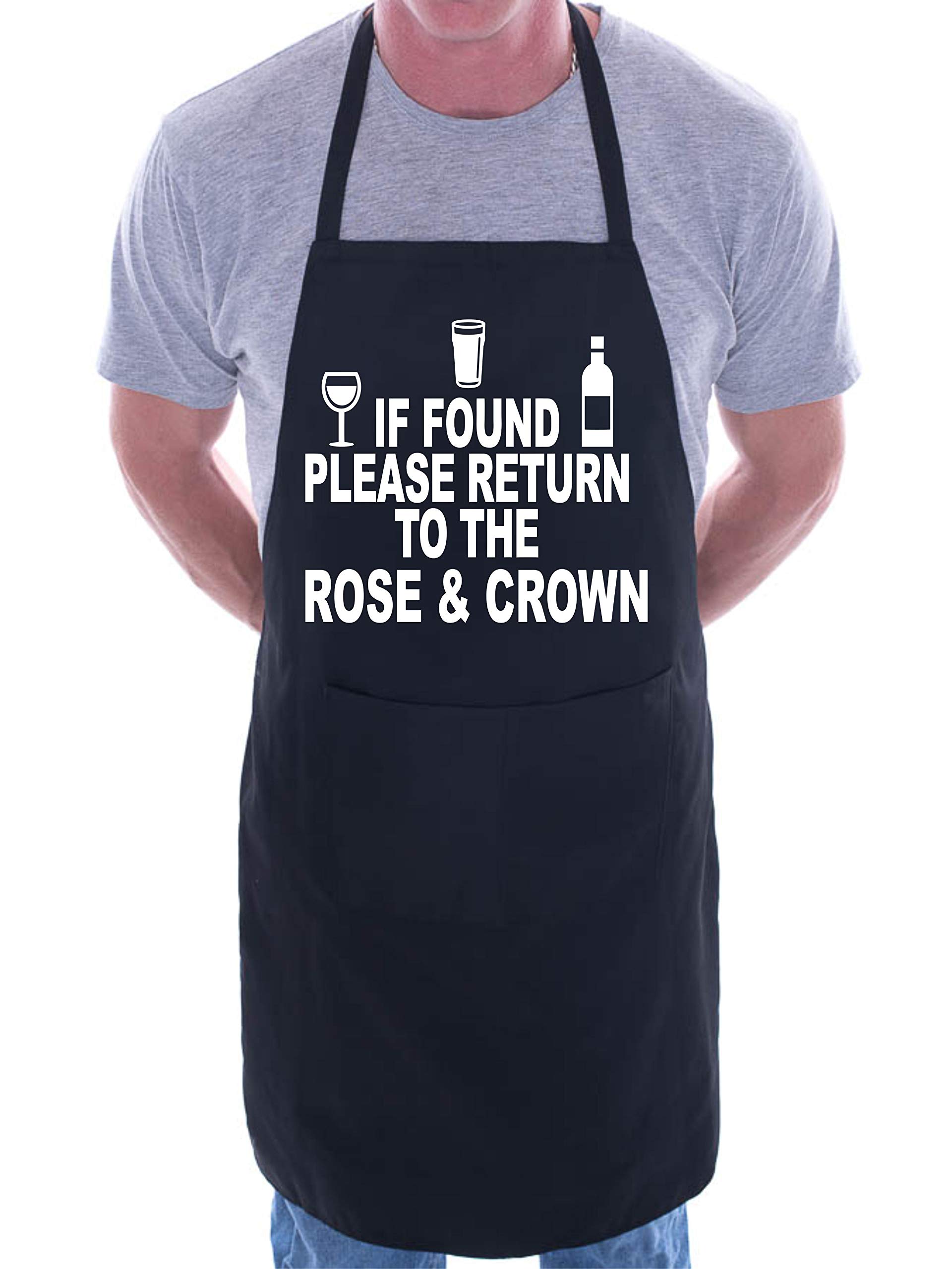 Print4U Personalised If Found Return Rose & Crown Pub Name Black