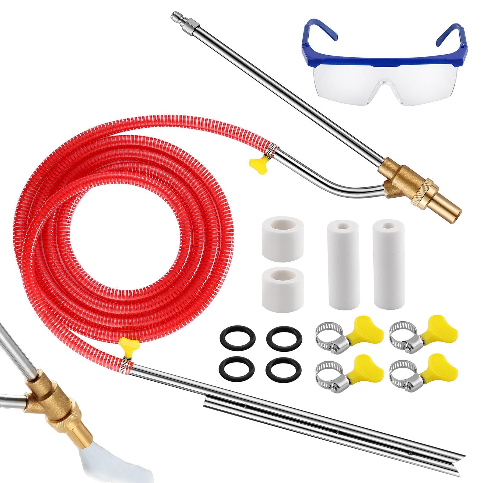 Kit de de para Lavadora a presión | Accesorio abrasivo | húmedo de 5000 PSI con Gafas, Kit de lanzadores de de desconexión rápida de 1/4 Pulgadas para Lavadora a presión
