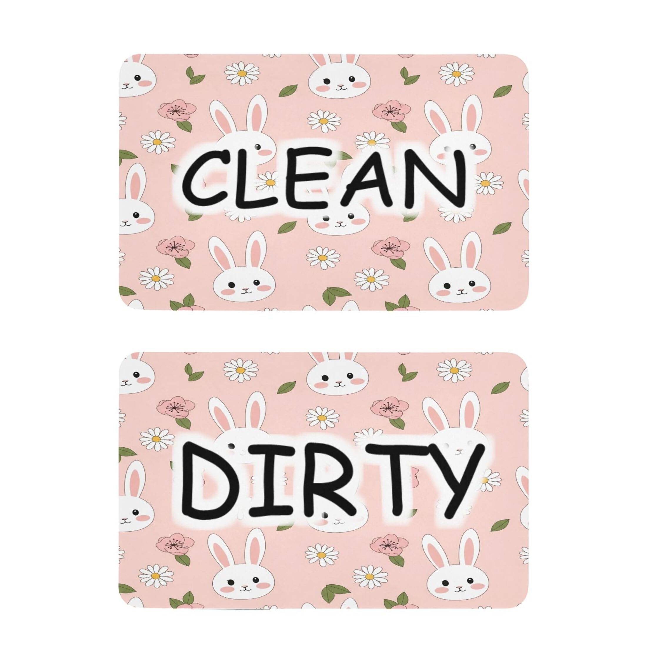 Kutsu Dishwasher Magnet Clean Dirty Sign Indicator, Bunny Fridge Magnet, Easy to Read, 2 Pack