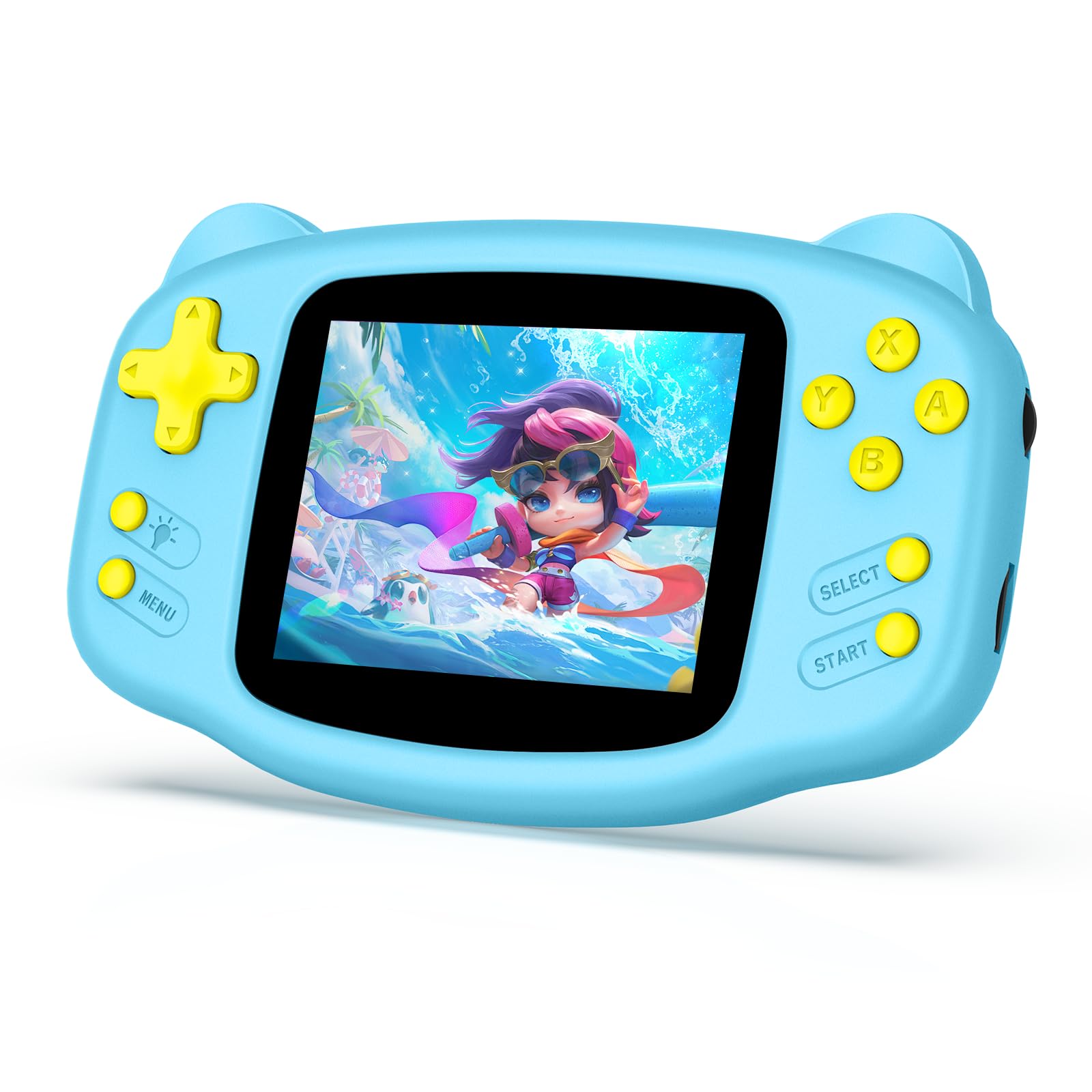 Portable 16 Bit Handheld Game Console, Retro Gaming Console with 300 Classic Video Games, Handheld Plug & Play Player with 3.2'' IPS Screen, Portable Game Console for Travel (Blue)