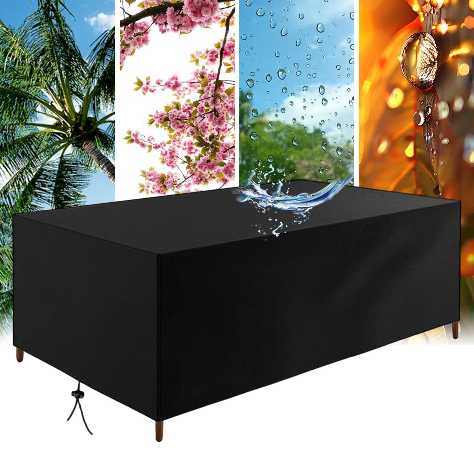 Housse de protection canapé rotin extérieure pour grand salon de jardin