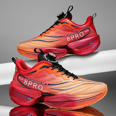 Mens Carbon Plate Marathon Running Racing Shoes Thick Cushioned Sole Professional Breathable Lightweight Athletic Sneakers