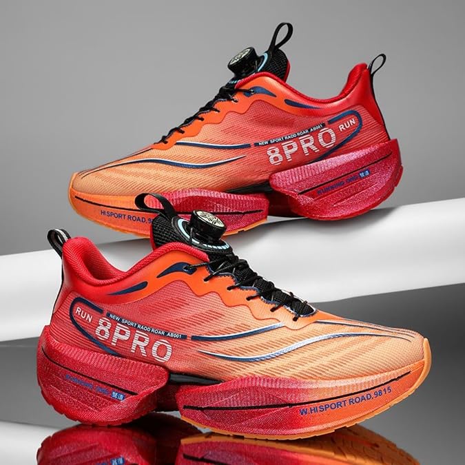 Mens Carbon Plate Marathon Running Racing Shoes Thick Cushioned Sole Professional Breathable Lightweight Athletic Sneakers