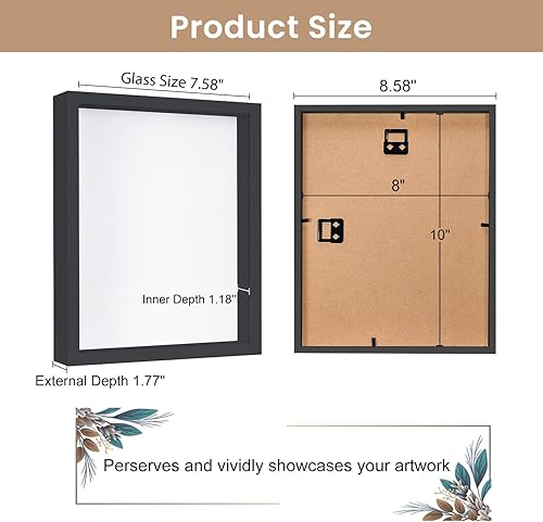 Miniatura 4 de Califortree Marco de fotos pequeño de 5 x 5 con parte trasera de lino suave, pasadores incluidos, caja de sombra de memoria para ramos de premios,