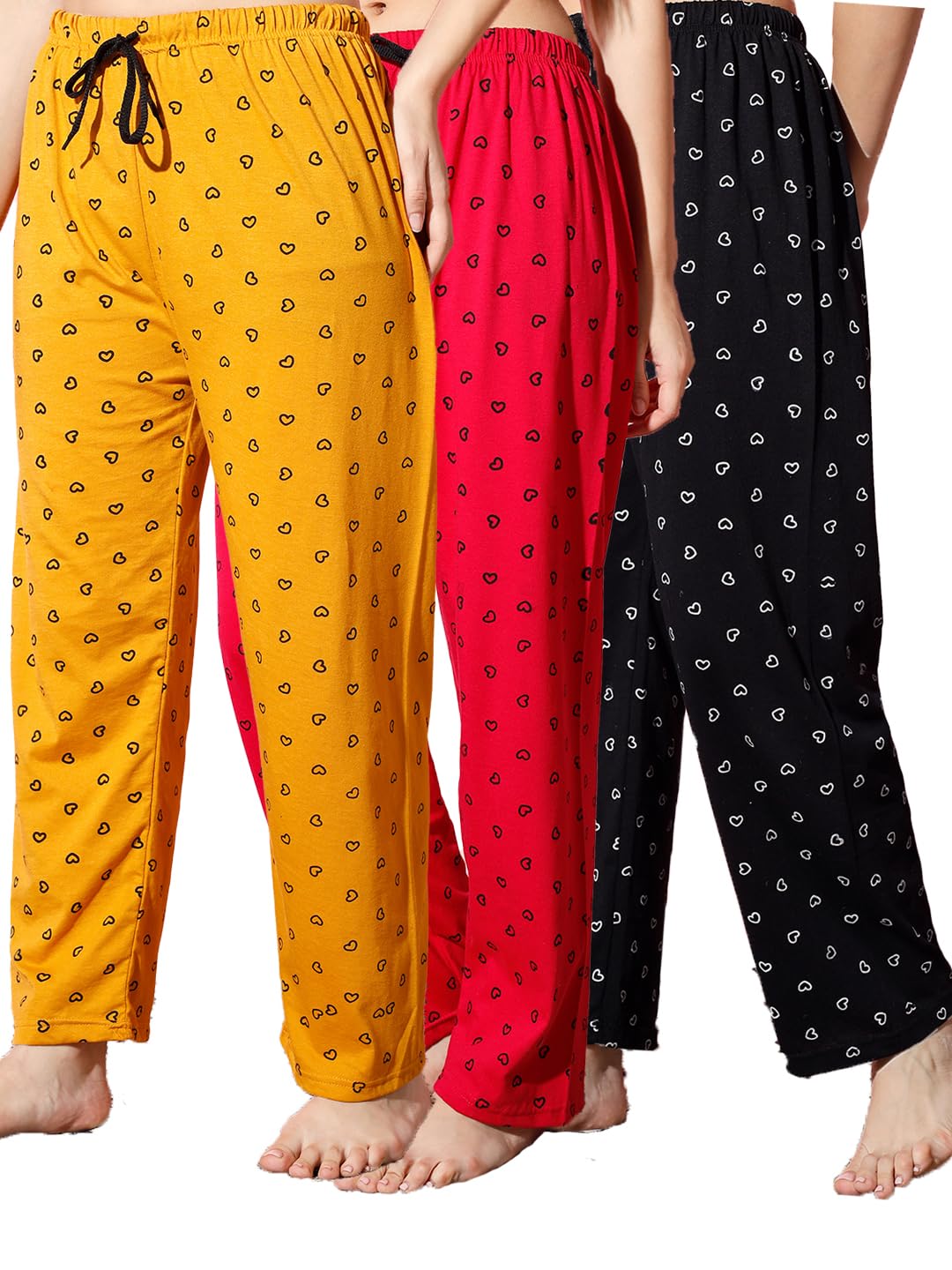SwellSwag Women's Soft Cotton Printed Pyjama/Track Pant/Lower/Lounge Wear Pack of 3