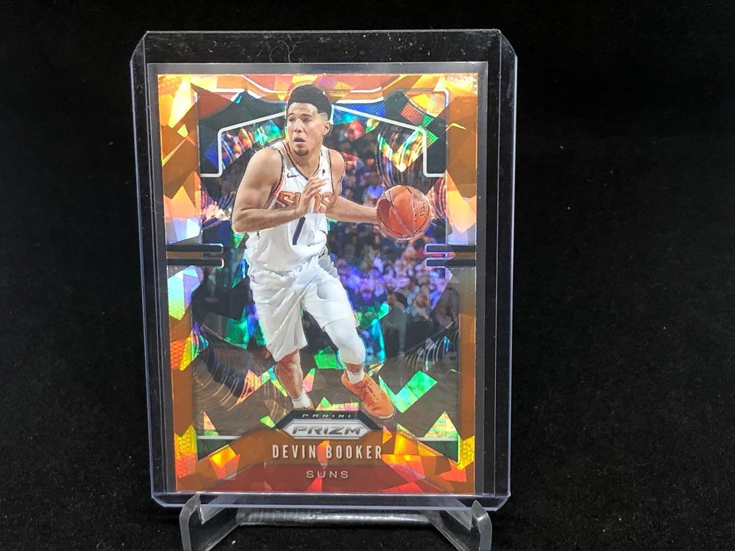 Devin Booker 2019-20 Panini Prizm Orange Cracked Ice Prizm # 67 - Basketball Cards
