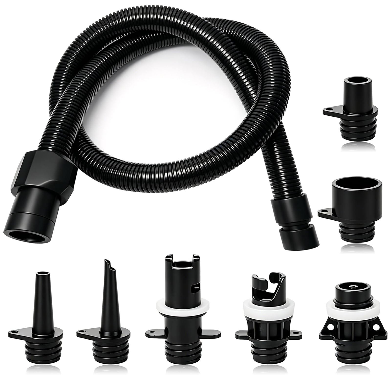 Adaptateur de Pompe Sup Gonflable, Adaptateur Gonfleur Paddle, Adaptateur de Kayak avec 3 Buses, Adaptateur Pompe Kayak Embout de Gonflage pour Canoës, Planches Pagaie, Bateaux Gonflables, Kayaks