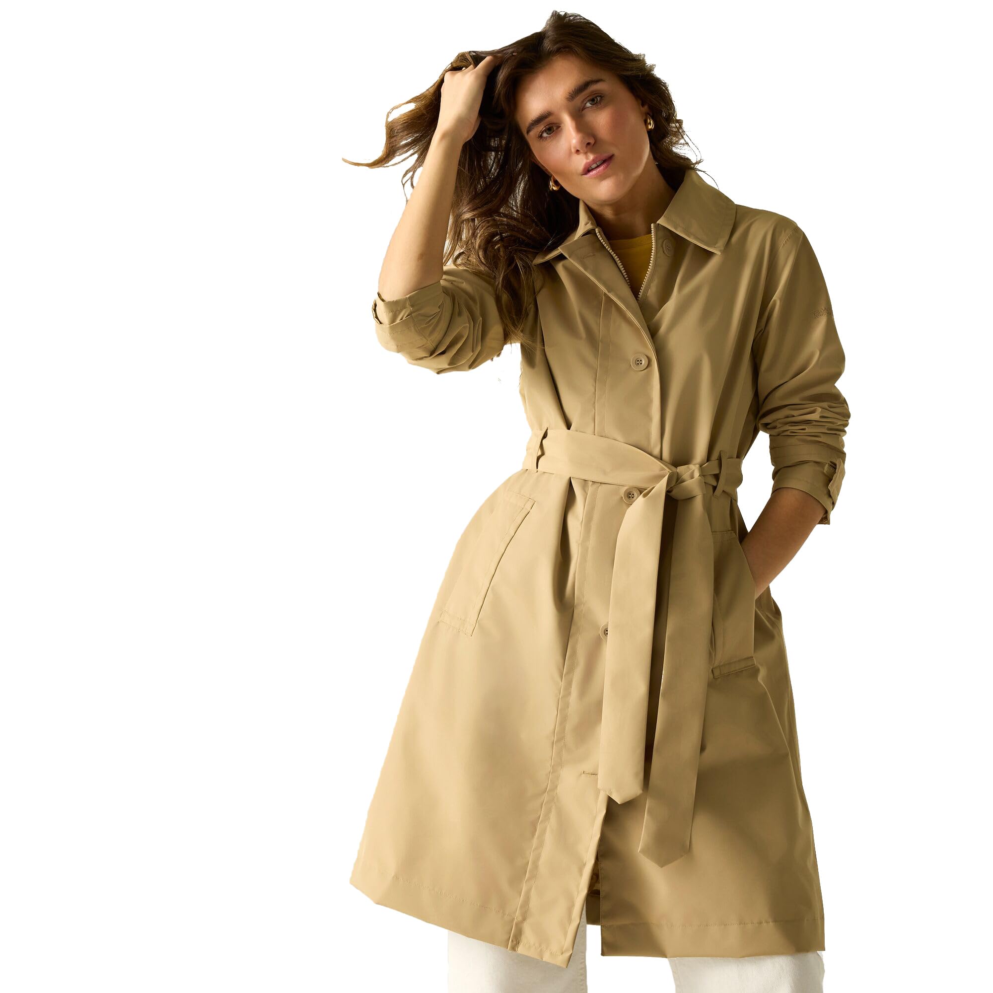 Regatta Women's Orla Kiely Trench Waterproof Jacket in Beige | Size: 14