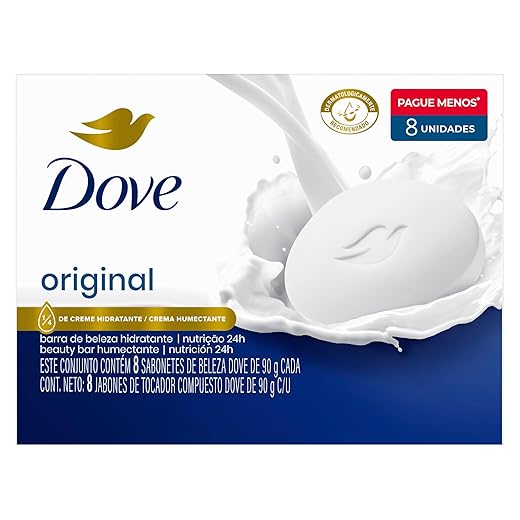 Dove Sabonete Em Barra Branco 90G - 8 Unidades