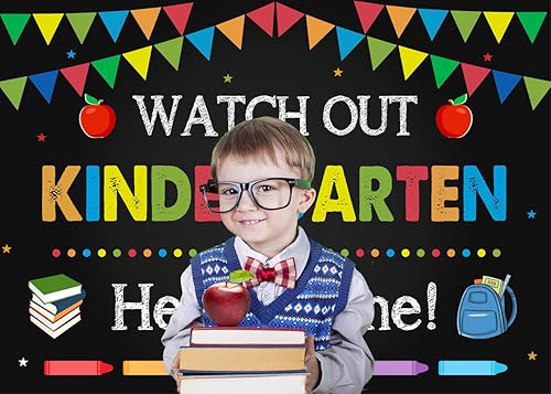 Miniatura 3 de Alltten Telón de fondo de regreso a clases para jardín de infantes de 7 x 5 pies, telón de fondo para el primer día de escuela, preescolar,