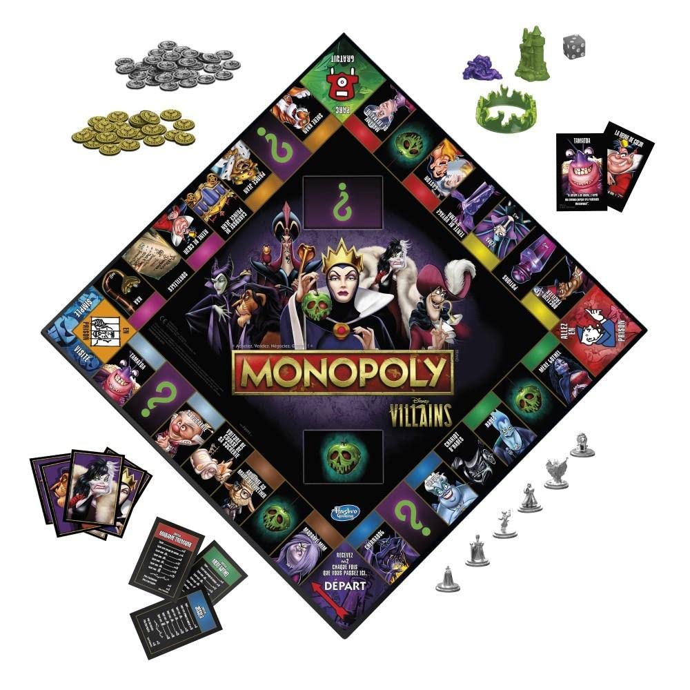 Hasbro France Monopoly : Édition Disney Vilains F0091101 Noir