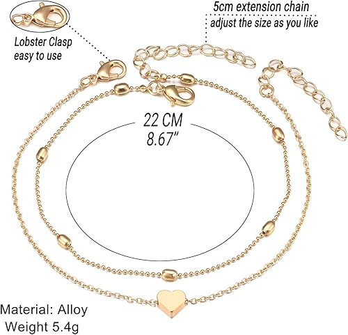 Miniatura 6 de Fesciory - Tobillera ajustable de aleación de oro, joyería de regalo, para mujer