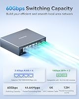 XikeStor 2.5G Web Managed Switch 4x RJ45 10G SFP+ Aluminium Hűtéssel 3