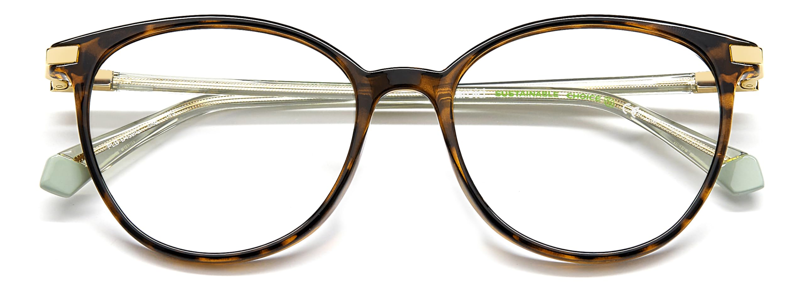 POLAROID Brille mit Sehstärke für Damen optional mit Sonnenbrillentönung oder Blaulichtfilter, Oval, gefertigt aus Öko Polyamid (inklusive Brillenetui)