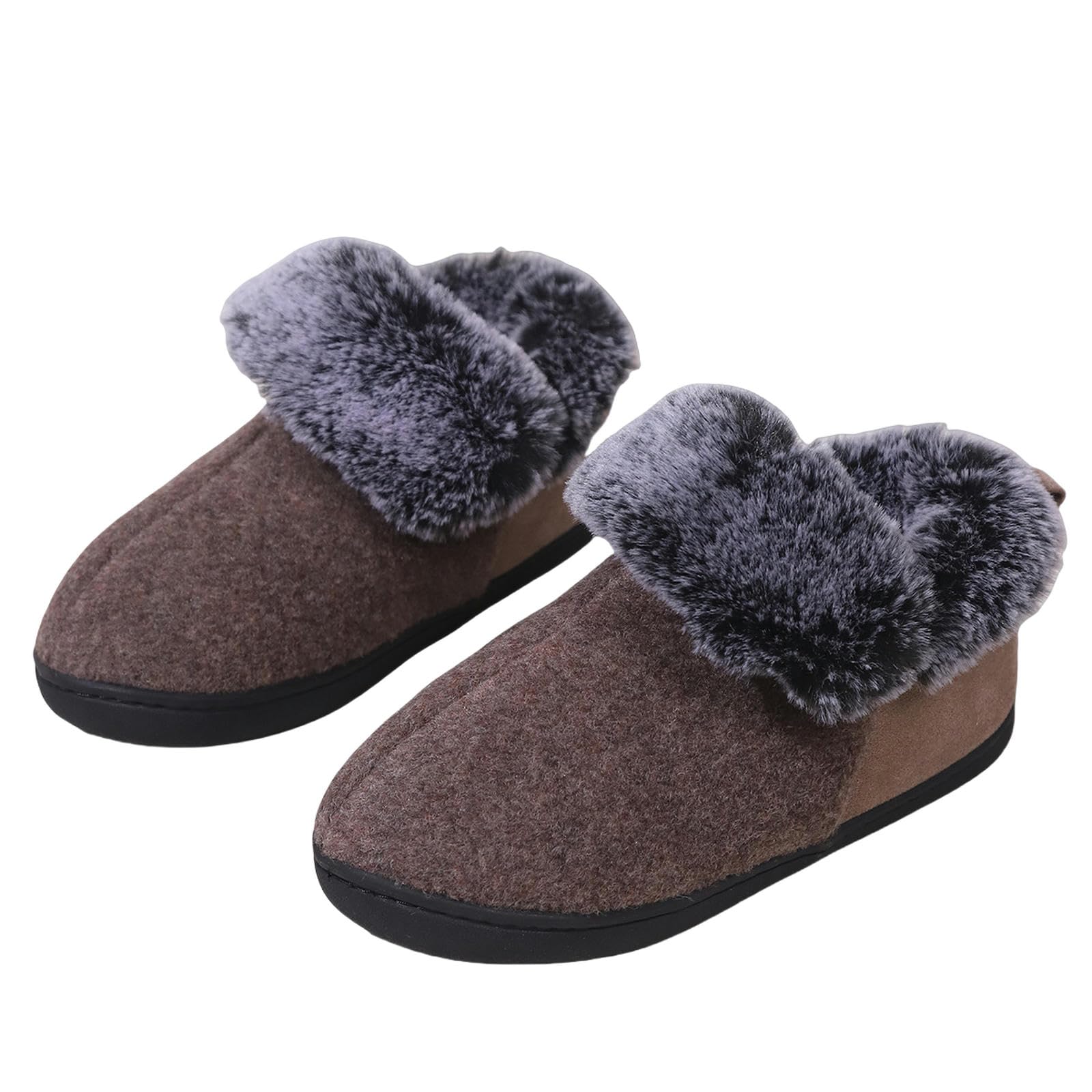 Pantofole Pantofors Morbido Peluche Peluche Accogliente Scarpe da Punta Aperta di Piedi da Casa Interno Slip Comodo Comodo Traspirato-claret-38-39