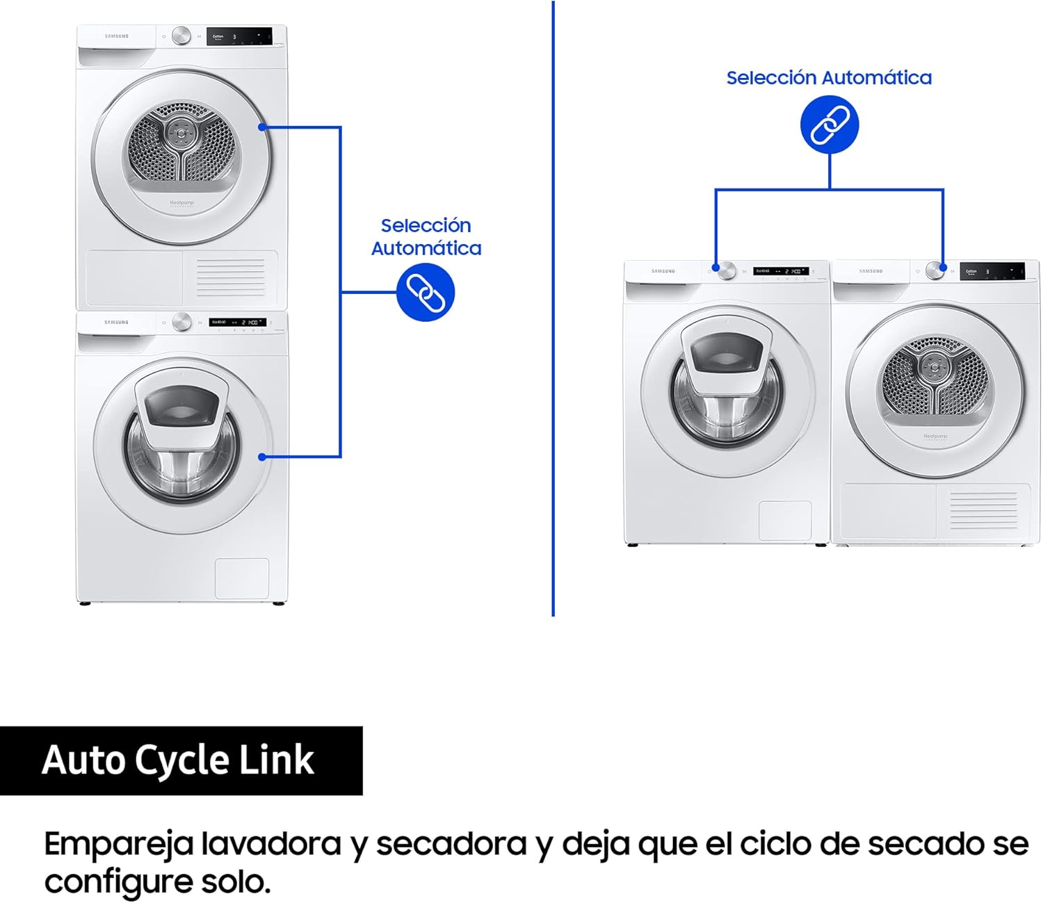 SAMSUNG WW80T554DTW/S3 Lavatrice Addwash Serie 55, 8 kg in bianco con tecnologia Ecobubble