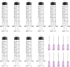10Pcs 10ml Syringe, Plastic Syringe, Reusable Fodder Syringes, Ink Filling Syringes for Lab, Glue, Industrial, Scientific Labs