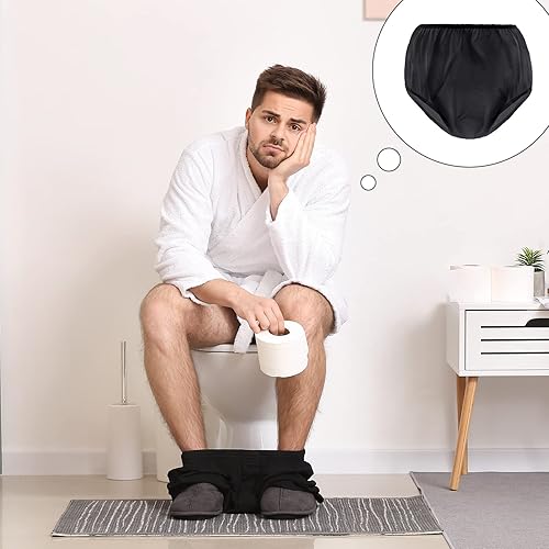 Vista 39 de 9 piezas de pantalones de plástico impermeables para incontinencia, a prueba de fugas, ropa interior para adultos (L, negro)