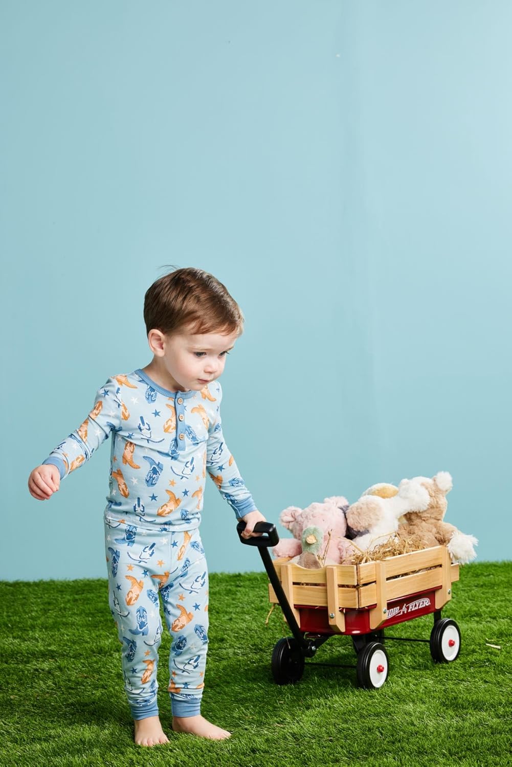 Mud Pie baby-boys Mud Pie Children's Blue Cowboy Print Pjs - Image 6