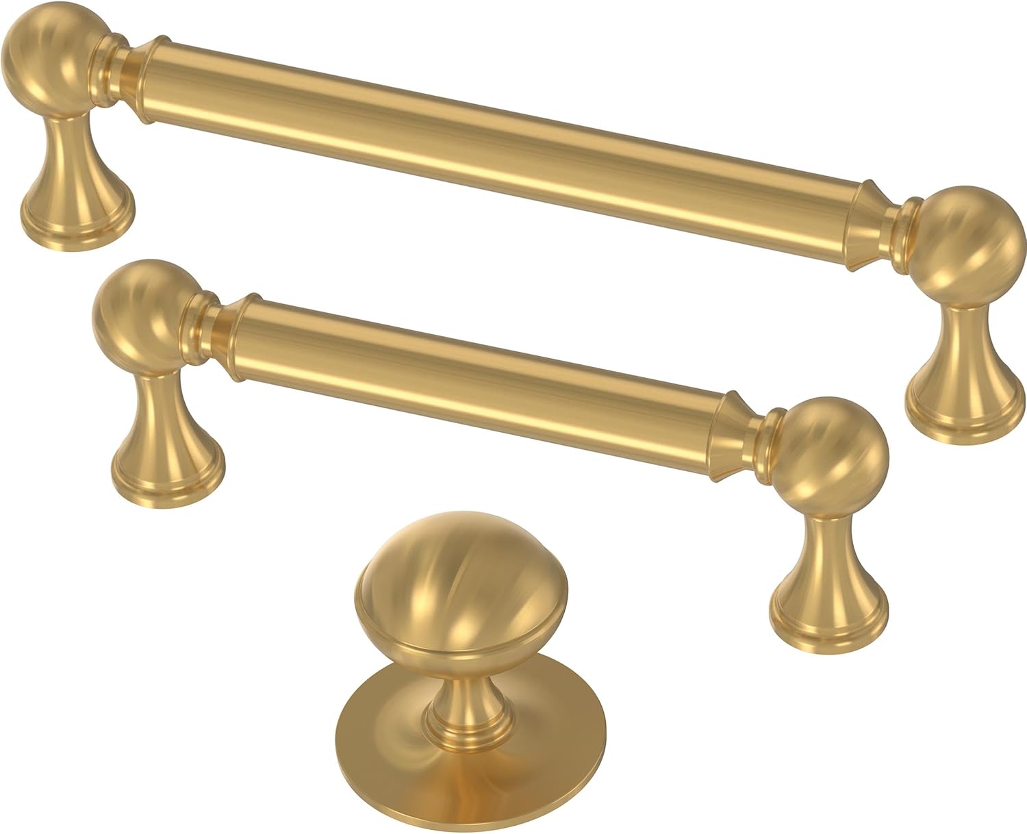 Franklin Brass 10 Pack Modern Gold Cabinet Handles 3-3/4 inch (96mm) Kitchen Cabinet Handles and Drawer Pulls for Cupboards and Dressers |Classic Farmhouse
