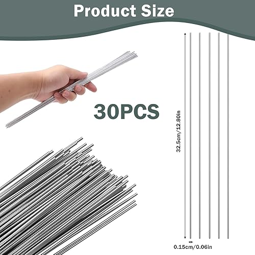 Miniatura 2 de 30 varillas de soldadura de aluminio, varillas de soldadura de fusión fácil de baja temperatura, 232 x 13 pulgadas, sin fundente, alambre de