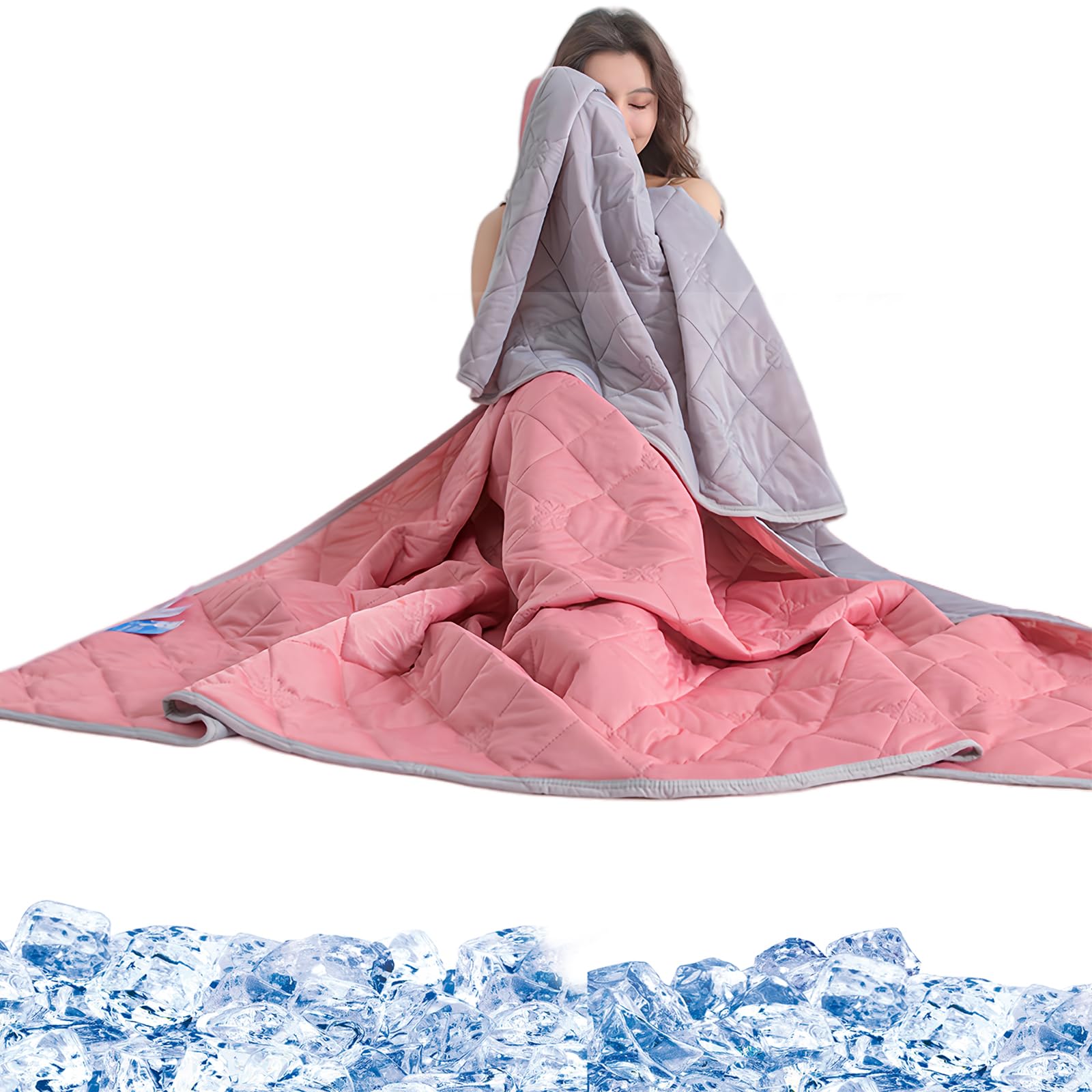 Cooling Throw Blanket for Hot Sleeper, Summer Cooling Blanket, 1 Count Soft Breathable Lightweight Blankets, Hot Flashes Night Sweats (rose,180 * 200CM/70.87×78.74 in)