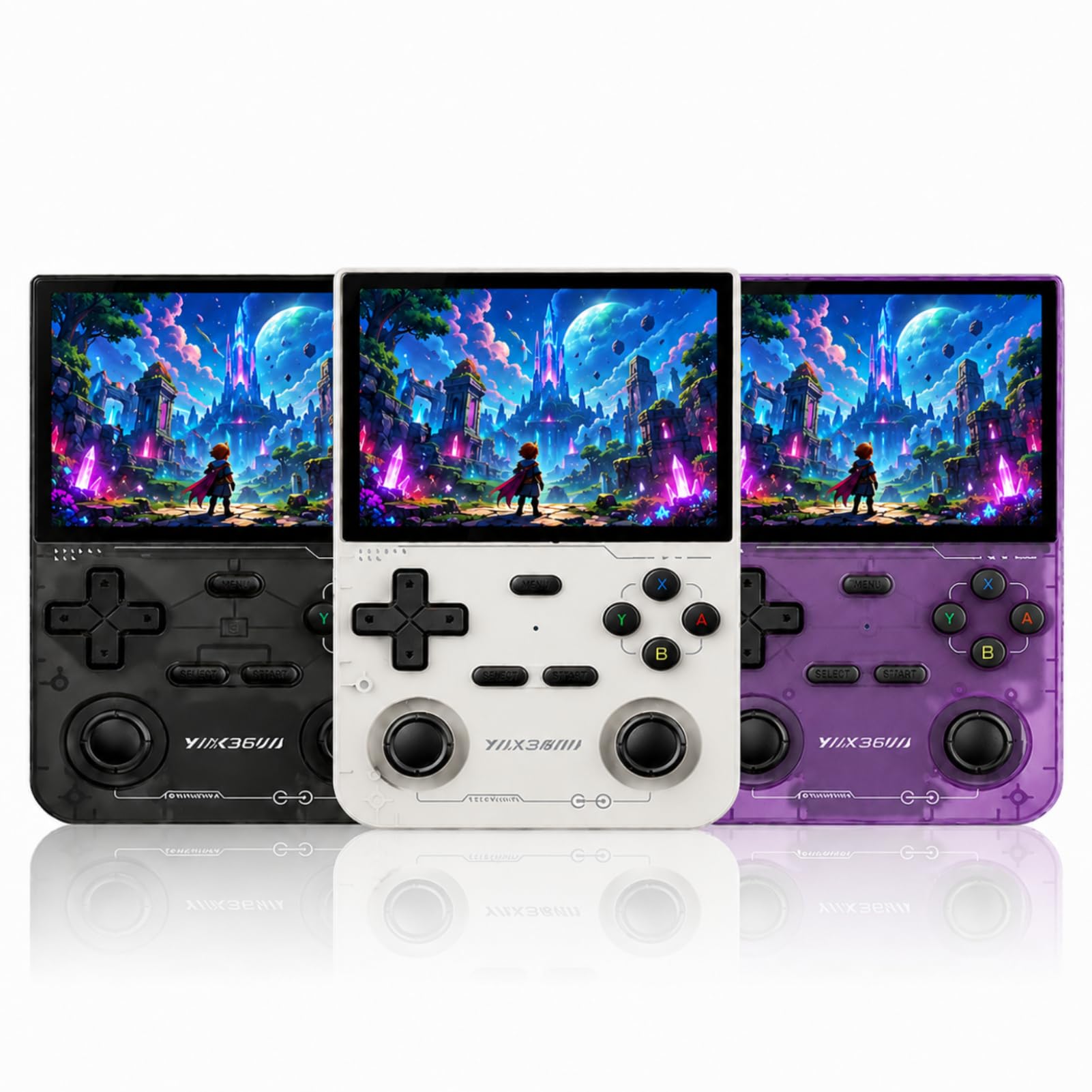 Console Portatile K36, Console retrò, Console per Giochi retrò Console per Giochi Portatile retrò, Doppio Bilanciere 3D, Oltre 20 Emulatori per N64, GBA, ECC. (White)