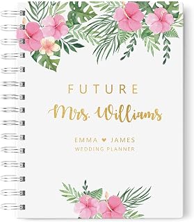 Personalized Wedding Planning Book, Tropical Wedding Planner Customized, Gift for Bride, 6 x 9 inches