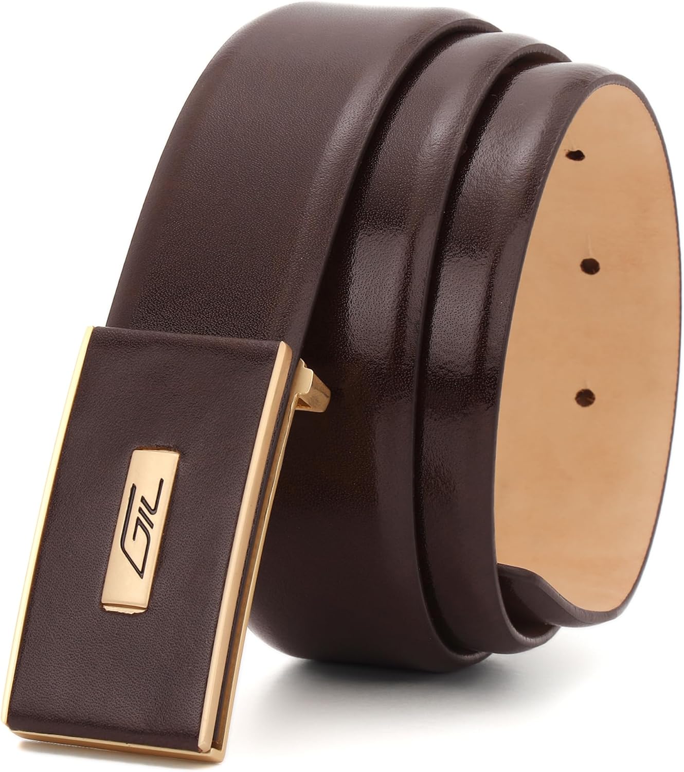 GIL Men's Profile Leather Belt, Wrinkle-free Genuine Leather, Everyday wear 35mm width