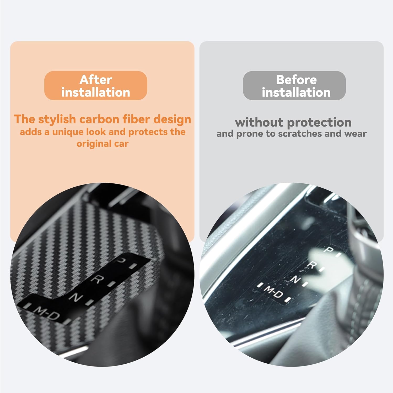 Center Console Gear Shift Panel Cover Trim for Outback/Legacy Accessories 2020 2021 2022 2023 2024 2025(Carbon Fiber Without Extra Button)