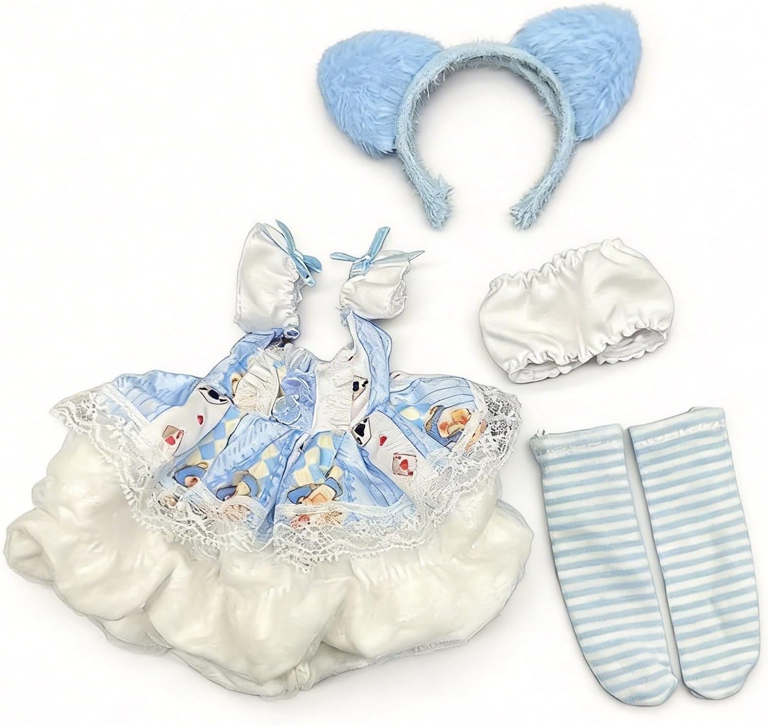 1/6 YoSD BJD Display Outfit Blue Vintage Dress Set 30cm