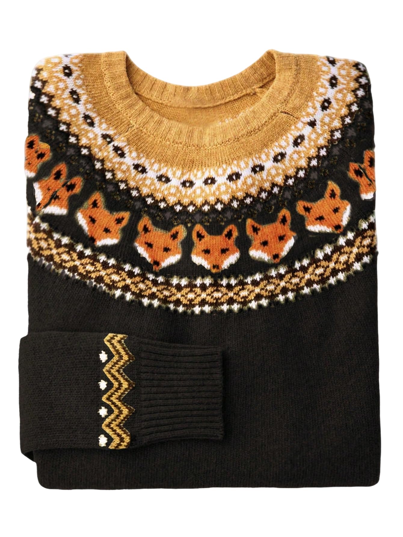 Womens Retro Graphic Crewneck Sweaters Long Sleeve Knit Pullover Jumper Tops