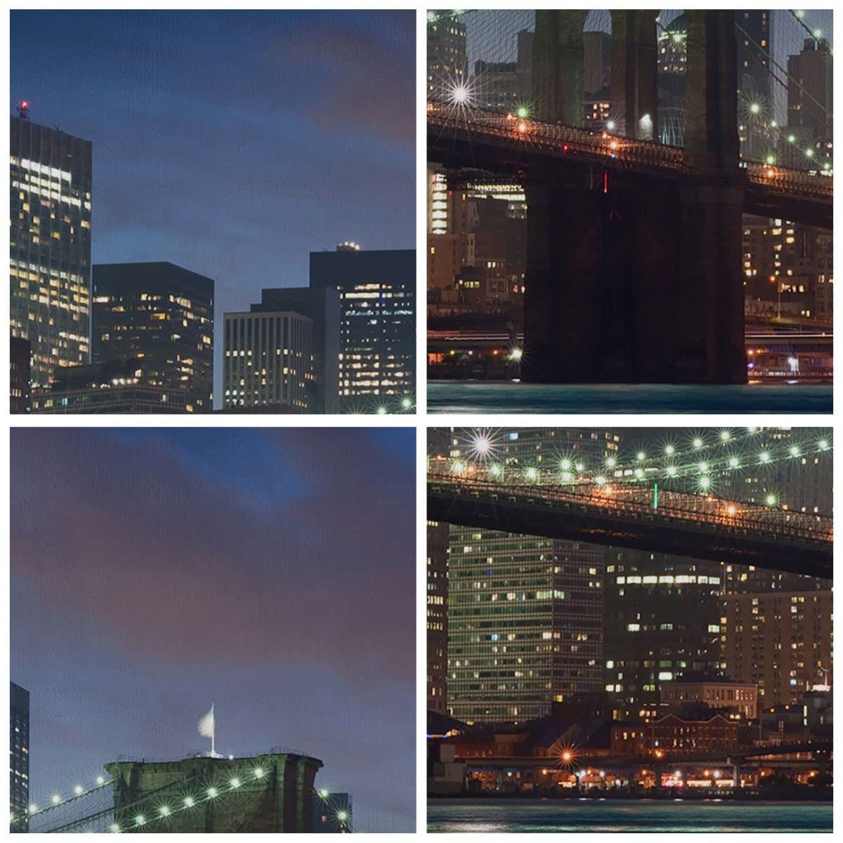 Cuadros Decoracion Salon Brooklyn puente noche nueva york ciudad Lienzos decorativos 120x80cm Cuadro Sobre Lienzo Moderno Dormitorio Cuadros Pared Imágenes Wall Art Prints Grande XXL AA120x80-0512