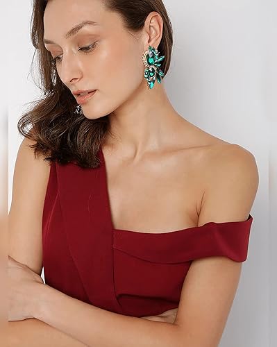 Vista 3 de Aretes colgantes vintage con diamantes de imitación para mujer