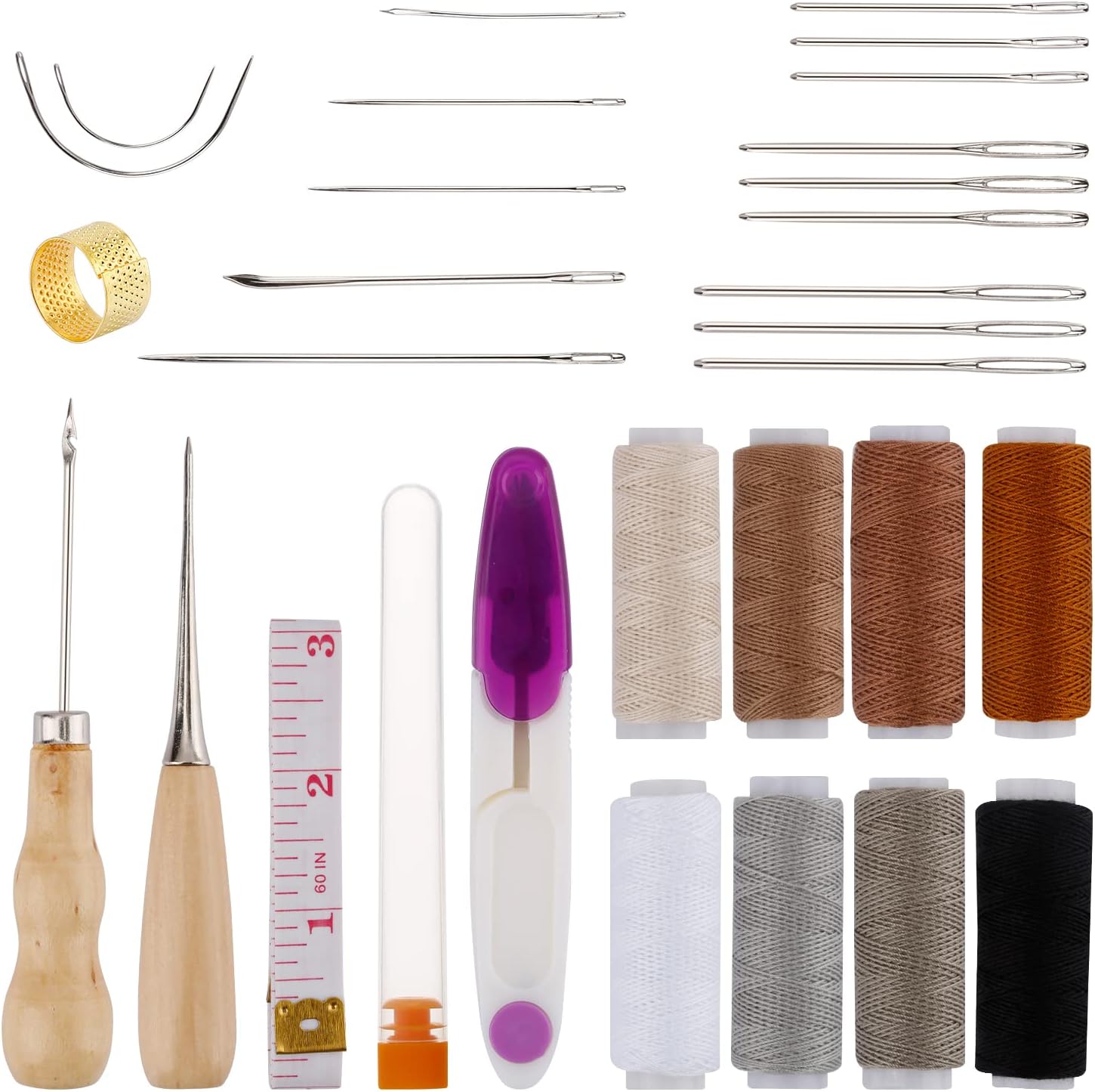 Leder Nähen Set 30 Stück Leather Sewing Kit Leder Nähset mit 8