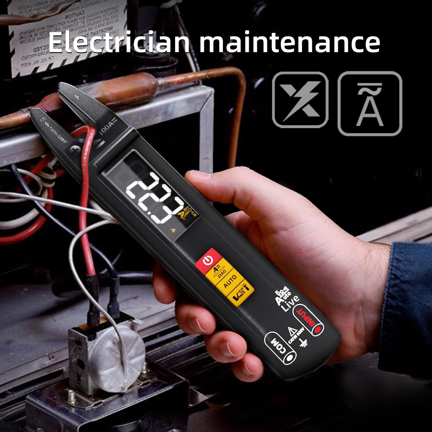 Widelec Multimetr cyfrowy DC AC Cęgowy miernik prądu Tester elektryczny Wielofunkcyjny amperomierz