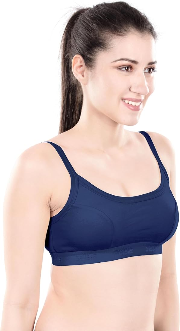 Buy Selsia Women's Cotton Sports Bra | Pack of 3 | (Multi Color