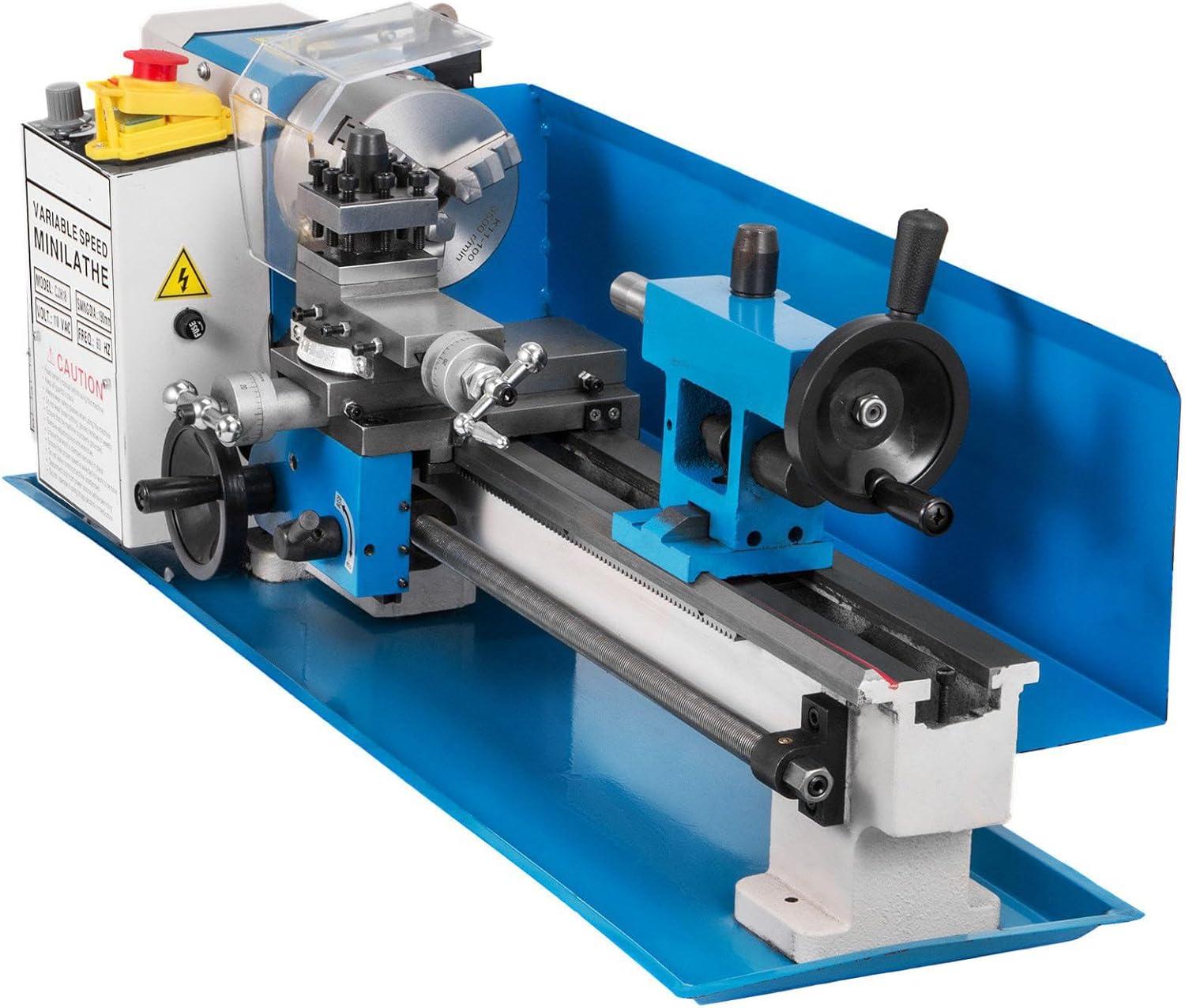 Mini Metal Lathe,7"x 14" Metal Lathe Machine, High Precision Mini Benchtop Lathe with 3-Jaw Chuck for, 2500 RPM,for Metal Threading Turning Drilling