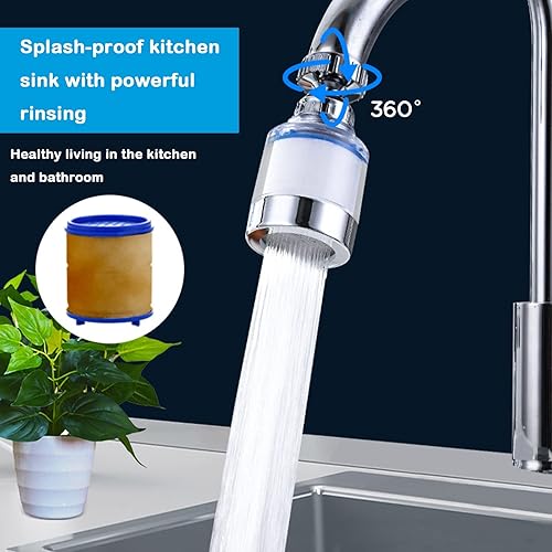 Miniatura 9 de Filtro de agua para fregadero de baño, filtro de grifo, paquete de 2 filtros de montaje de grifo, purificador, grifo de cocina, filtro activado,