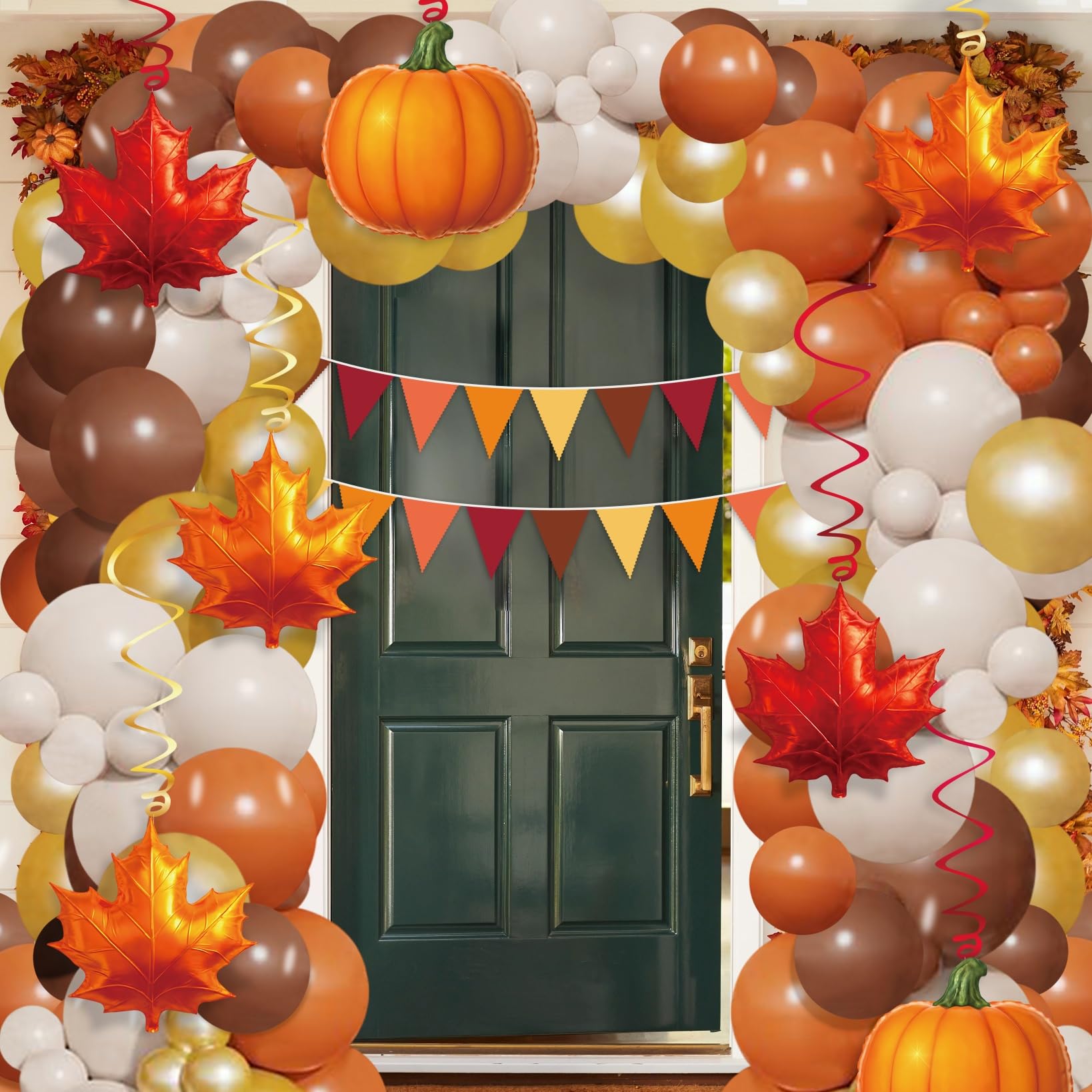 42Pcs Fall Bow Garland Decor - Autumn Thanksgiving Halloween Wall Bows For Photo Backdrop, Party, Baby Shower