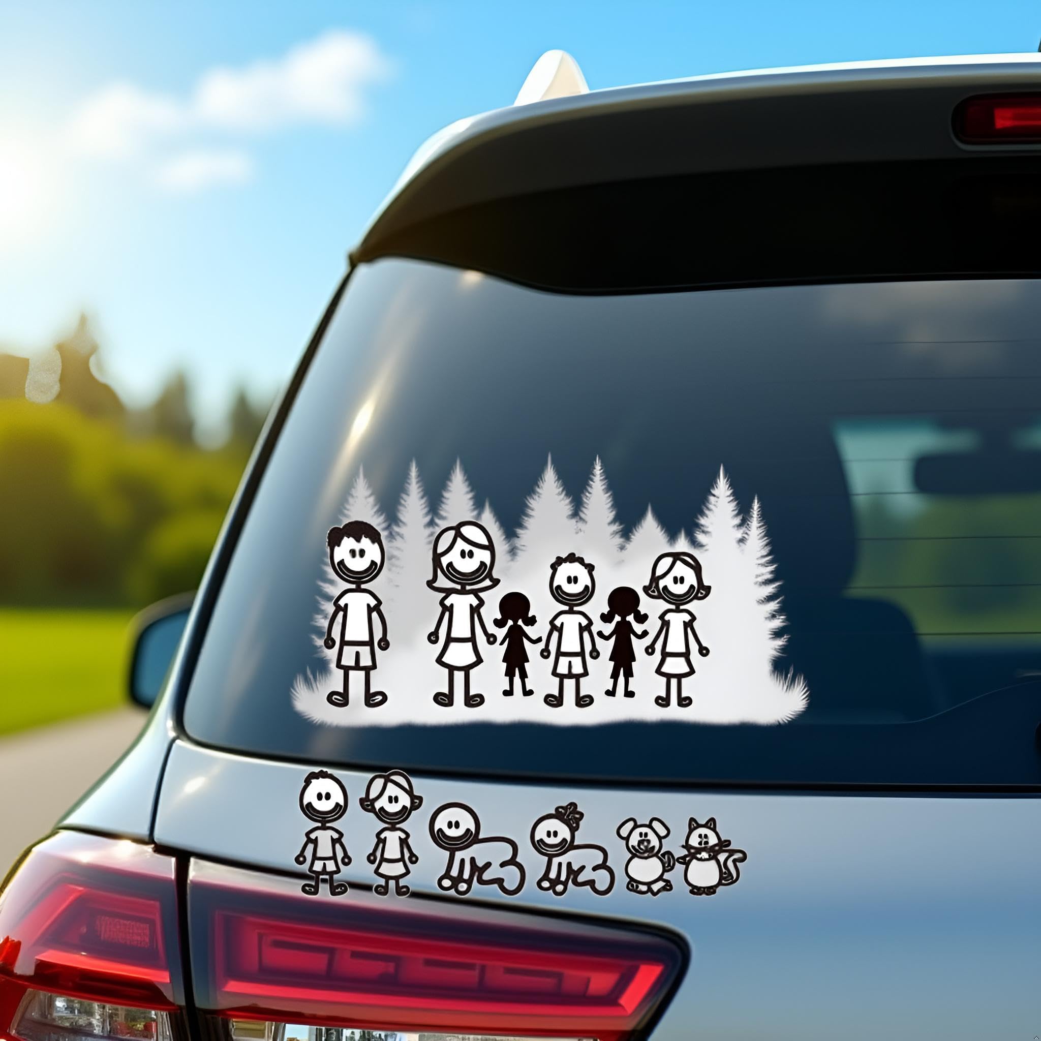 I Love My Family Car Decals - White Vinyl Window Stickers With Pets, Customizable Bling For Cars & Phones (Cat, Dog) - View #14