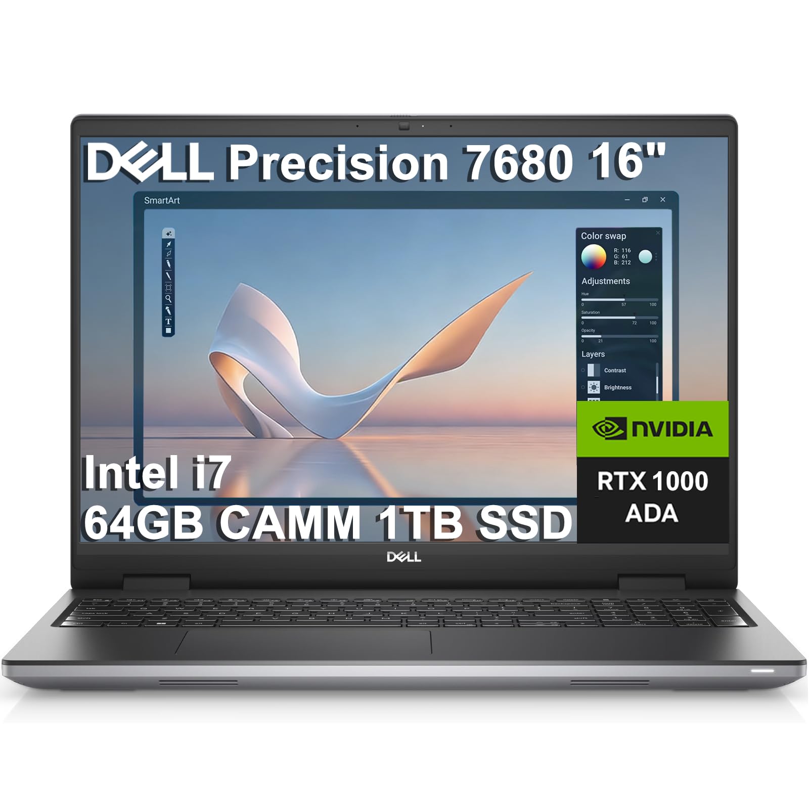 Dell Precision 7000 7670 Mobile Workstation (RTX A3000 12GB GPU, 16" FHD+, Intel 16-Core i7-12850HX, 64GB RAM, 2TB SSD), Laptop for Designers, Architect, 2x Thunderbolt 4, Win 11 Pro, w/ Copilot