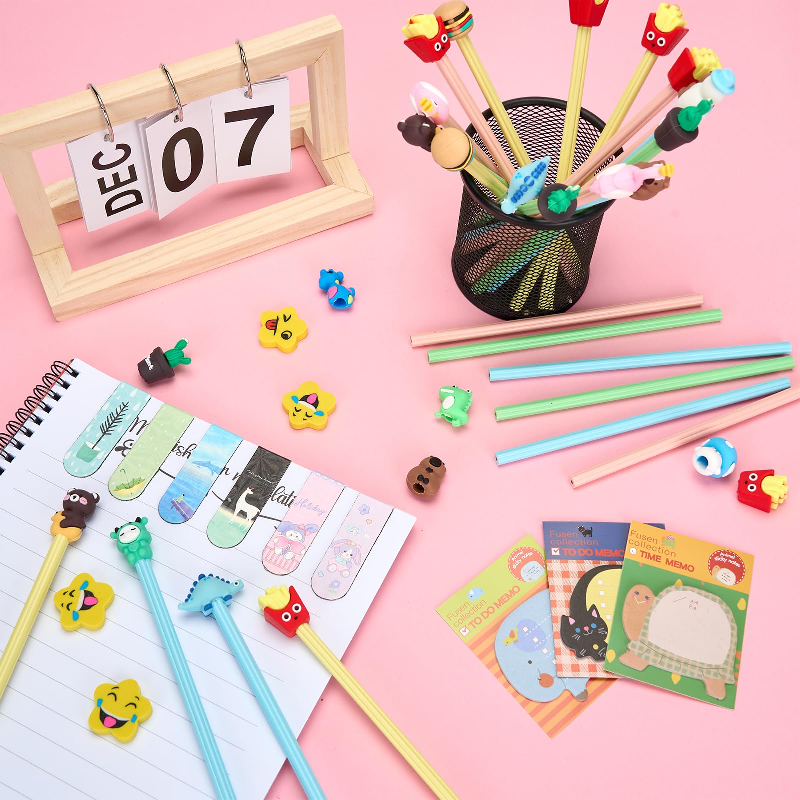 Defresit Funky Stationery 25 Pencils and 30 Magnetic Bookmarks, 25 Sticky notes - Image 3