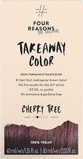 Four Reasons Original Takeaway Color - Cherry Tree – 5.52 Mahogany Brown - Demi-Permanent Hair Color - Ammonia-Free and Fragrance-Free Hair Dye - 100% Vegan & Cruelty Free